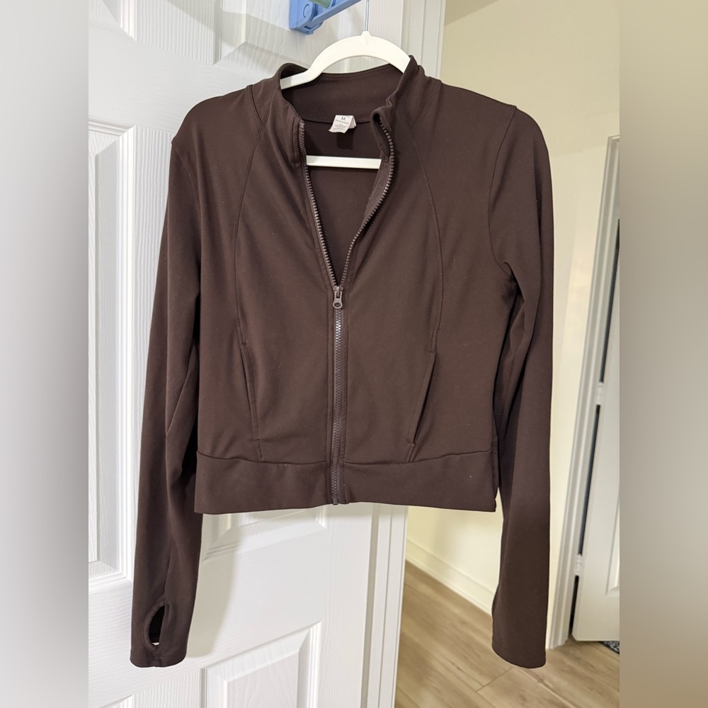 Yogalicious Brown Crop Sweater